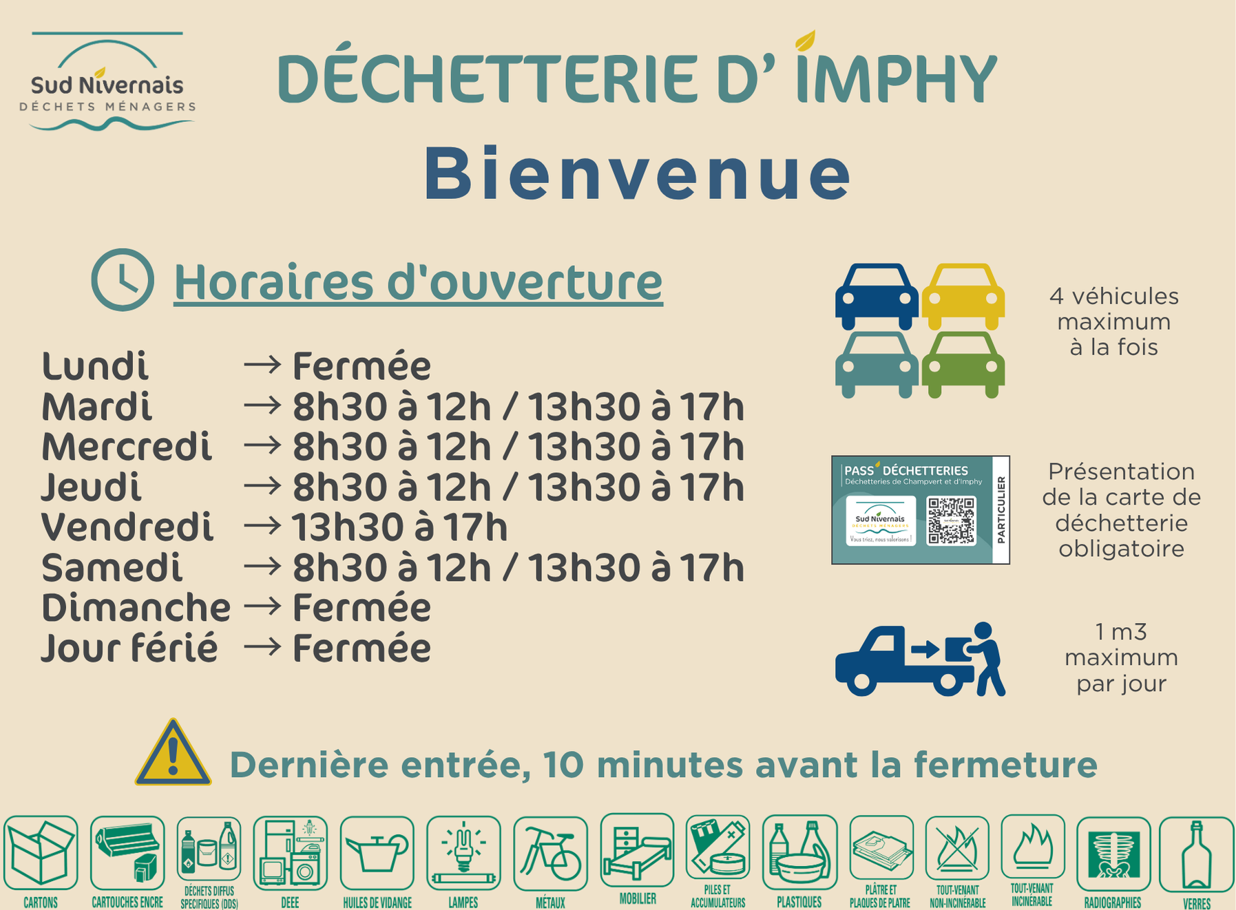 Horaires déchetterie
